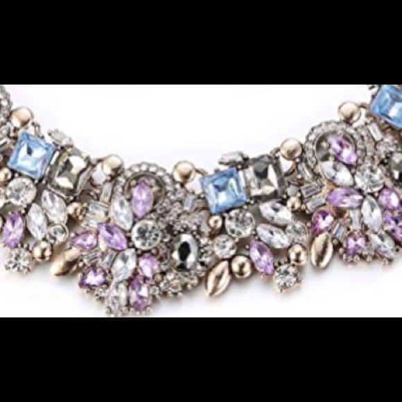 Bib Statement Necklace Colorful Crystal Diamanté Collar - Picture 10 of 10